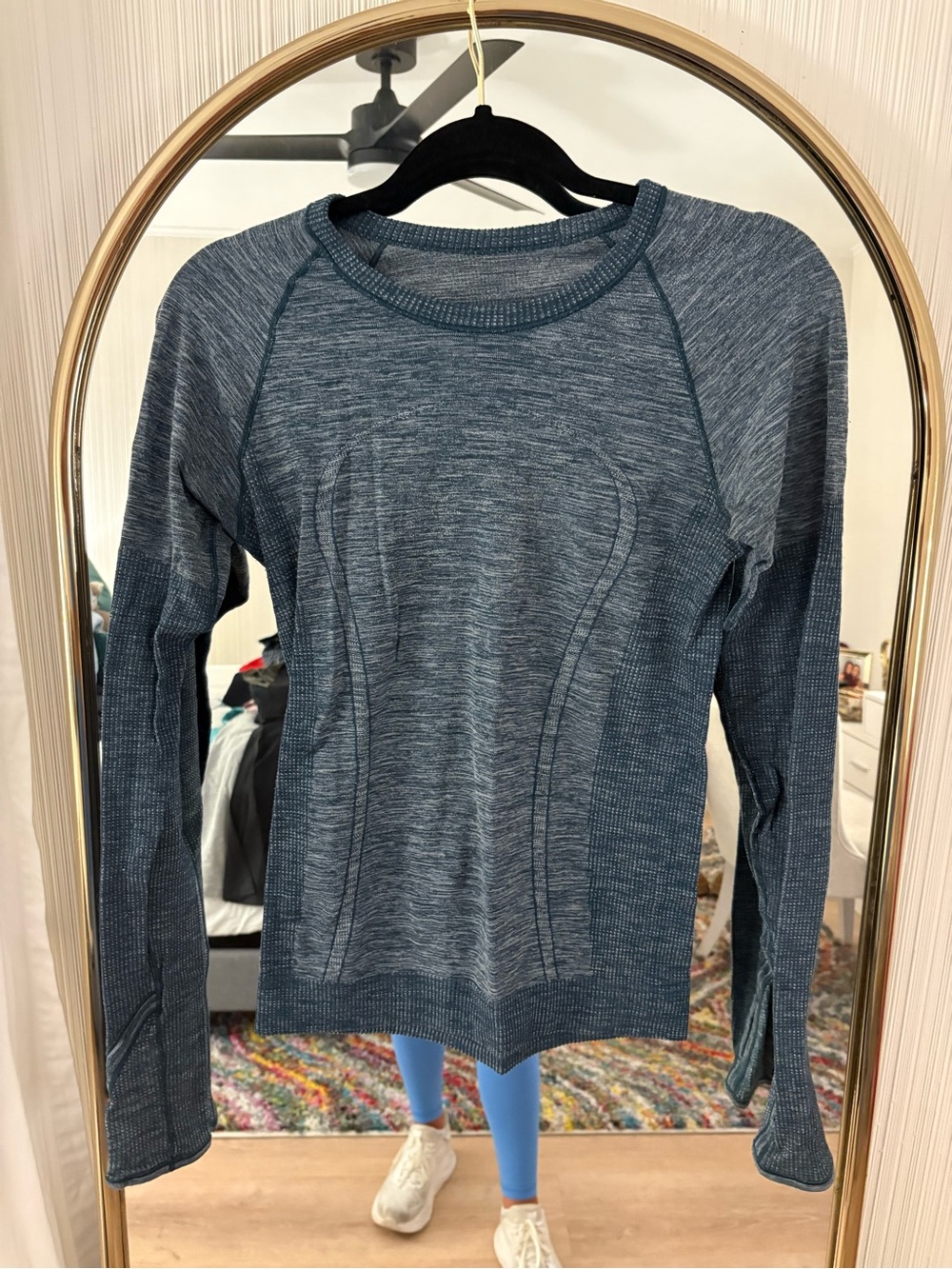 lululemon athletica Heathered Navy Long-Sleeve Seamless Top